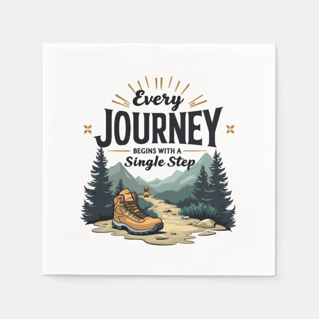 Every Journey Start With a Single Step Hiking Napkins (Front)