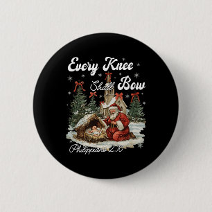 Every Knee Shall Bow Christian Christmas  Button