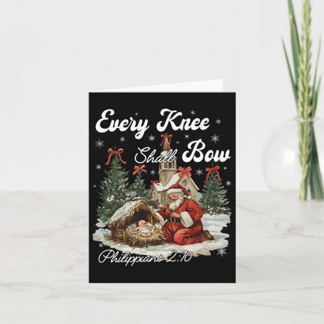 Every Knee Shall Bow Christian Christmas  Card (Front)