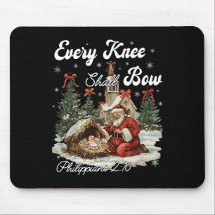 Every Knee Shall Bow Christian Christmas  Mouse Pad