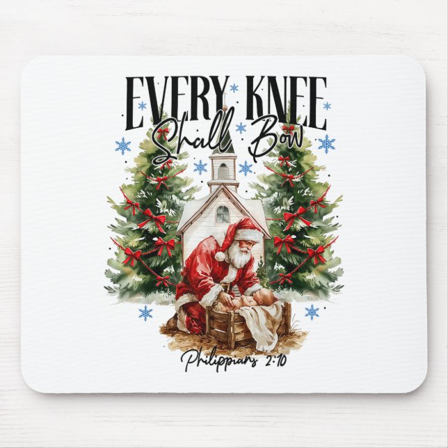 Every Knee Shall Bow Nativity Scene Religious Chri Mouse Pad (Front)