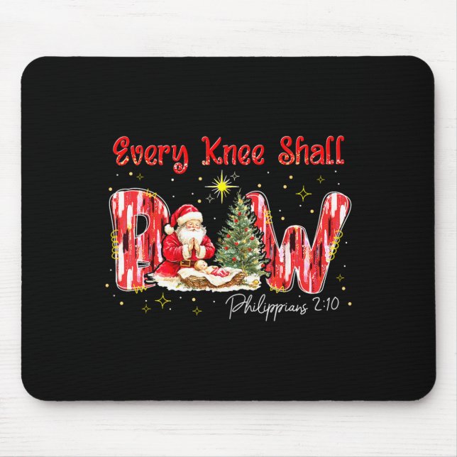 Every Knee Shall Bow Santa Christmas Nativity Scen Mouse Pad (Front)