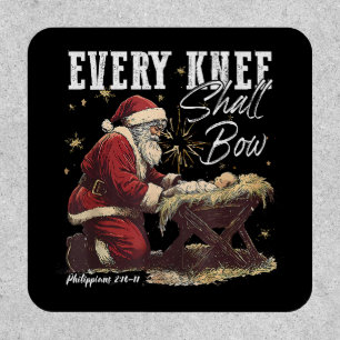 Every Knee Shall Bow Santa Clause Religious Patch