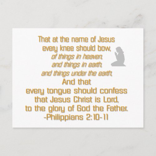 Every Knee Should Bow Postcard