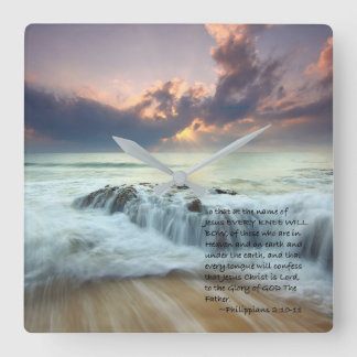 Every knee will bow... square wall clock