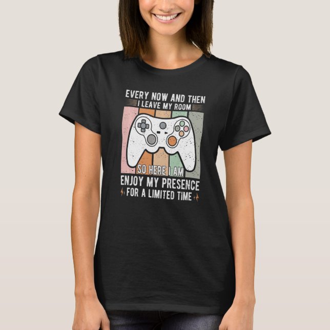 every now and then i leave my room   gaming Premiu T-Shirt (Front)