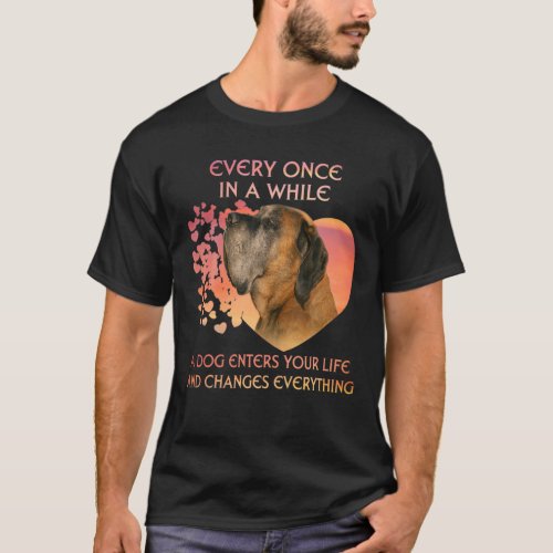 Every Once In A While A Dog English Mastiff Enters T_Shirt