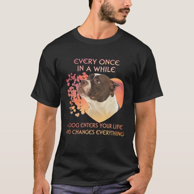Every Once In A While A Dog Enters You Life Americ T-Shirt (Front)