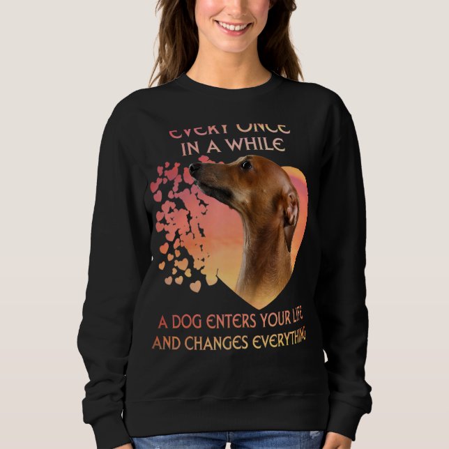 Every Once In A While A Greyhound Enters You Life Sweatshirt (Front)