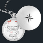 Every once in awhile in an ordinary life. silver plated necklace<br><div class="desc">Every once in awhile in an ordinary life. Love gives us a Fairy Tale.  Cute Vintage Bird Lovely Whimsical Typography Mint and Coral Hearts</div>