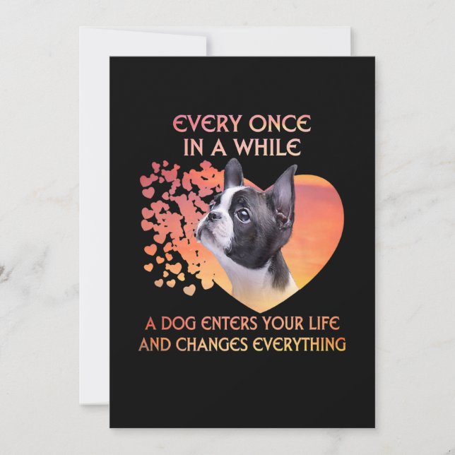 Every Once In  While A Dog Enters Your Life Boston Announcement (Front)