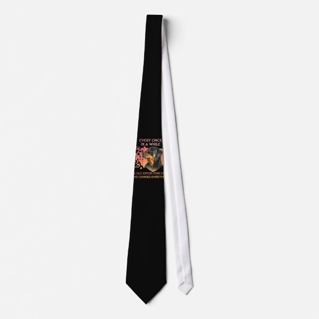 Every Once In While Dog Enter Your Life Rottweiler Neck Tie (Front)