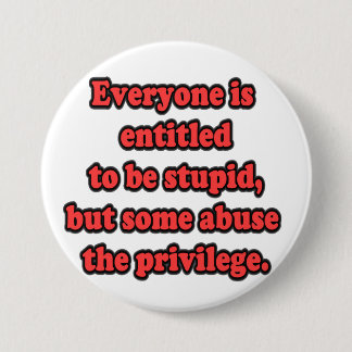 Every One Is Entitled To Be Stupid Button