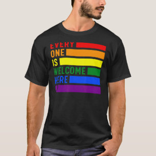 Every One Is Welcome Here Rainbow Lgbtq Pride Tran T-Shirt