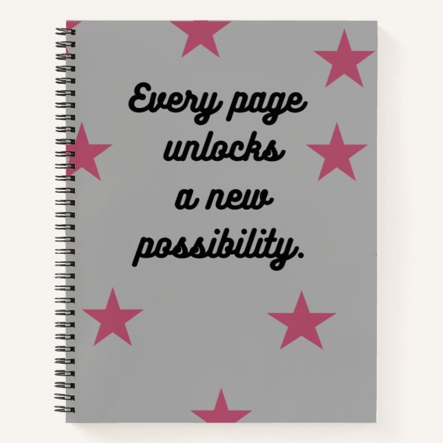 Every page unlocks a new possibility notebook (Front)