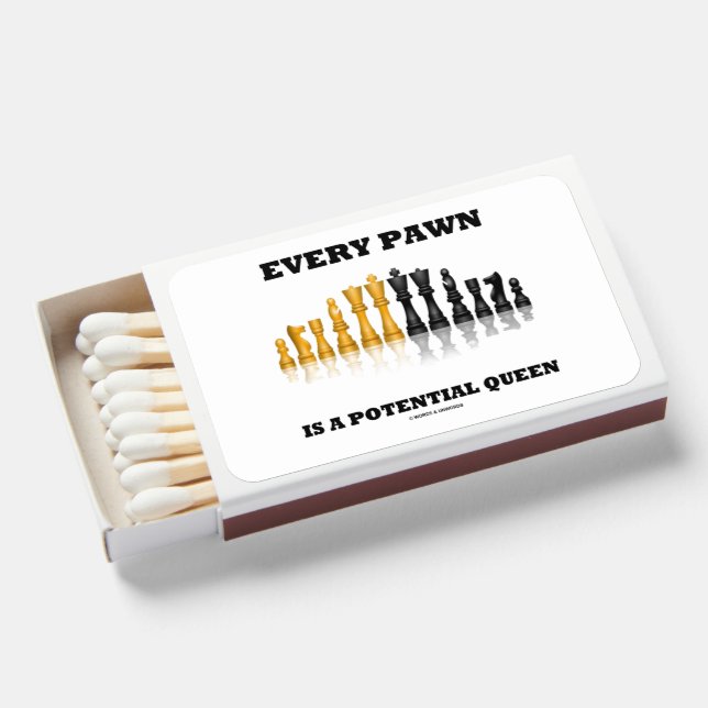 Every Pawn Is A Potential Queen Chess Saying Humor Matchboxes (Front Open)