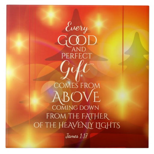 Every Perfect Gift comes from Above, Christmas Tile | Zazzle