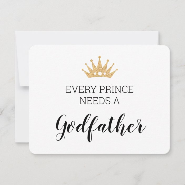Every Prince Needs A Godfather Baptism Card