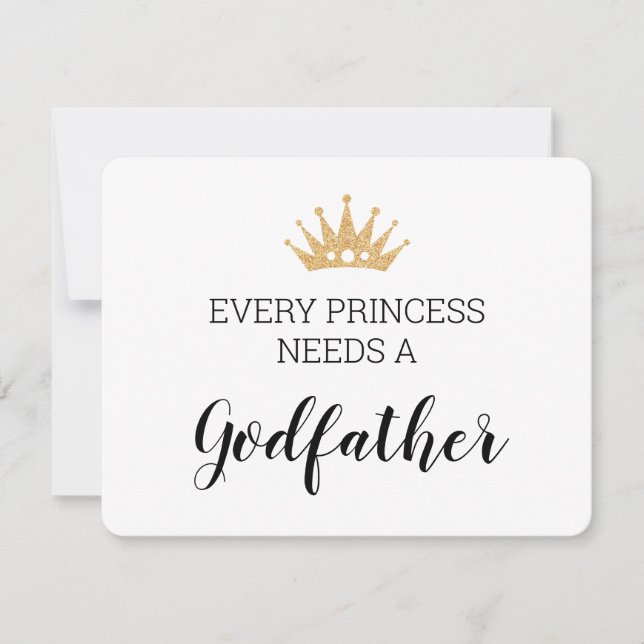 Every Princess Needs A Godfather Christening Card (Front)