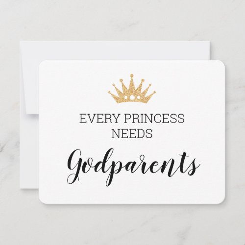 Every Princess Needs Godparents Baptism Dedication Card