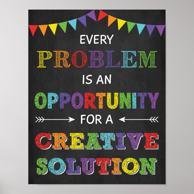 Every Problem Is An Opportunity Growth Mindset Poster (Front)