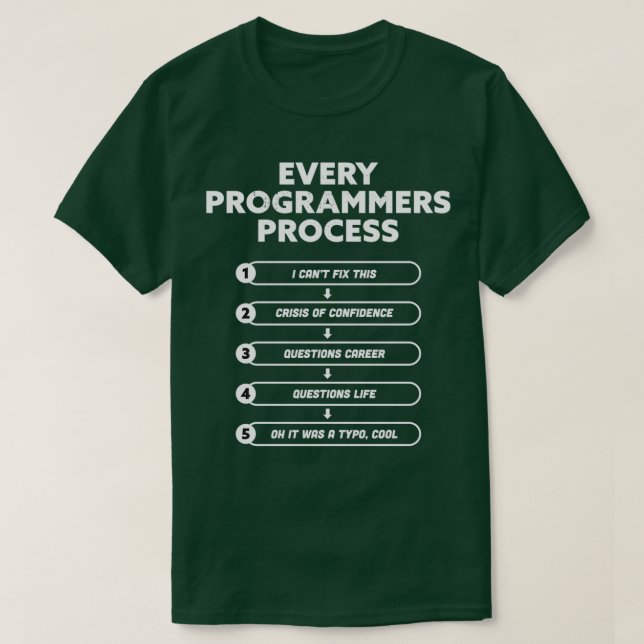 Every Programmers Process Funny Gift for Coding Ge T-Shirt (Design Front)