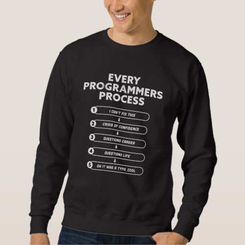 Every Programmers Process _ Funny Gift Sweatshirt