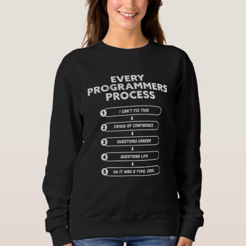 Every Programmers Process _ Funny Gift Sweatshirt