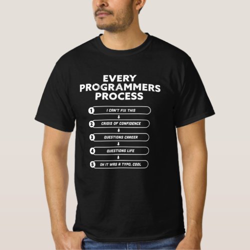 Every Programmers Process _ Funny Gift T_Shirt