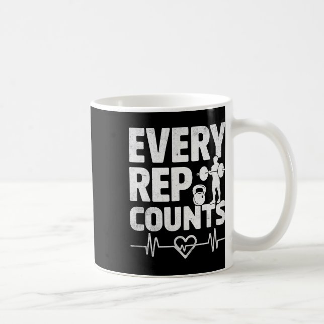 Every Rep Counts Weightlifter Bodybuilding Bodybui Coffee Mug (Right)