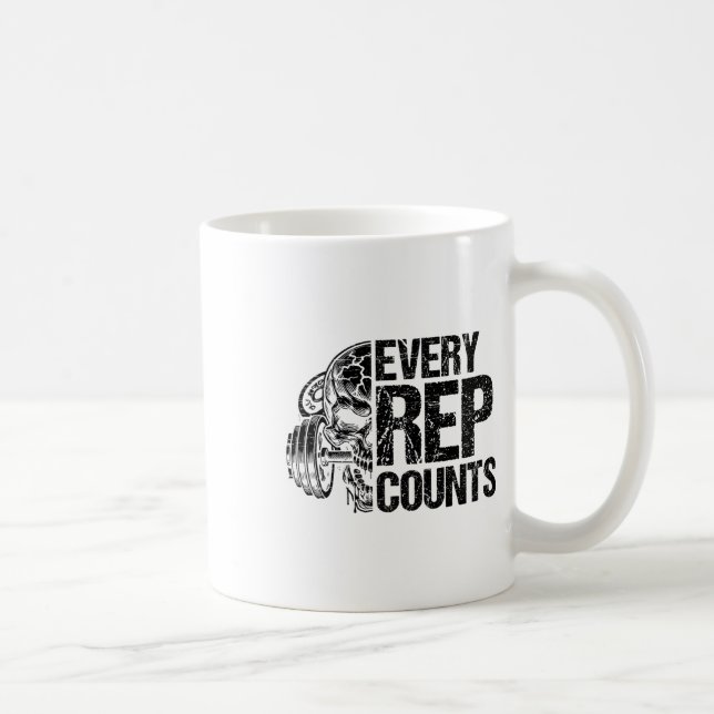 Every Rep Counts Weightlifter Bodybuilding Bodybui Coffee Mug (Right)
