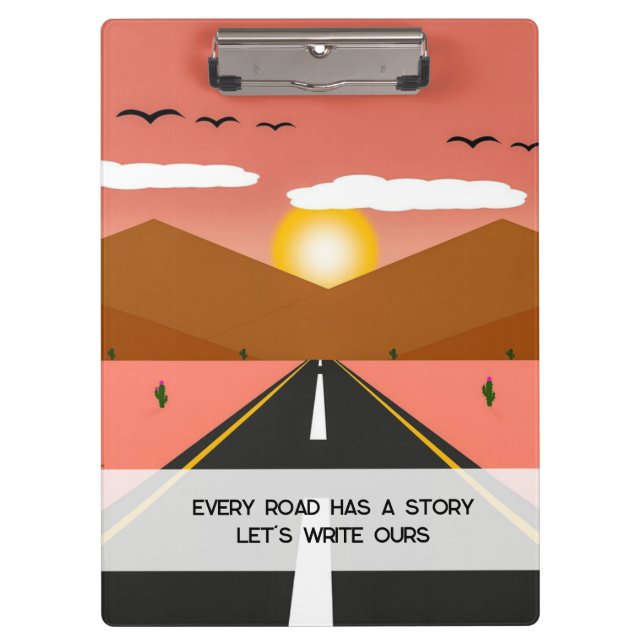 ''Every road has it's story" planner Clipboard (Front)
