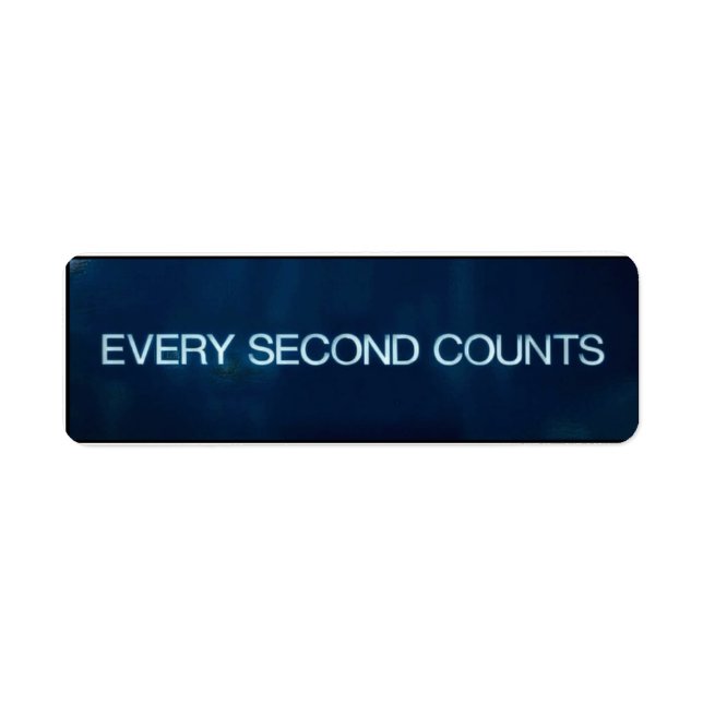 Every Second Counts Motivational Quote Minimalist Label (Front)