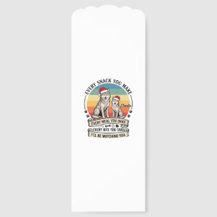 Every Snack You Make Dog Santa Hat Retro Sunset_1 Bookmarks