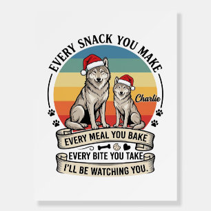 Every Snack You Make Dog Santa Hat Retro Sunset_1 Foam Board