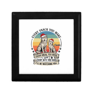 Every Snack You Make Dog Santa Hat Retro Sunset_1 Gift Box