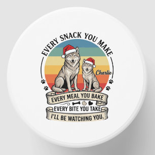Every Snack You Make Dog Santa Hat Retro Sunset_1 Mini Candle Favors