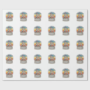 Every Snack You Make Dog Santa Hat Retro Sunset_1 Wrapping Paper