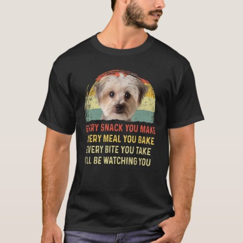 Every Snack You Make Morkie Dog Mom Dog Dad Retro T_Shirt