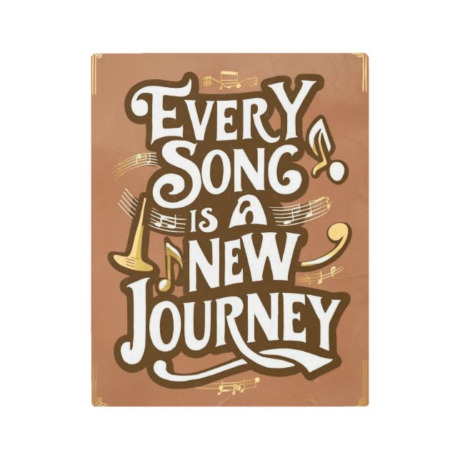 Every Song Is A New Journey option 2 Metal Print (Front)