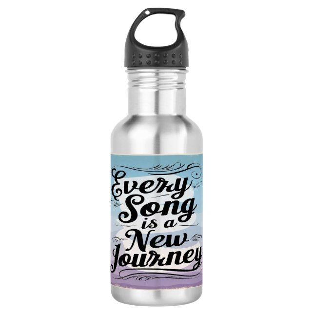 Every Song Is A New Journey water bottle (Front)