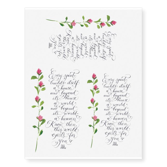 Every spirit inspirational Emerson quote Temporary Tattoos (Front)