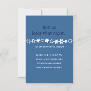 EVERY STAR IS UNIQUE Bar Bat Mitzvah Party Card