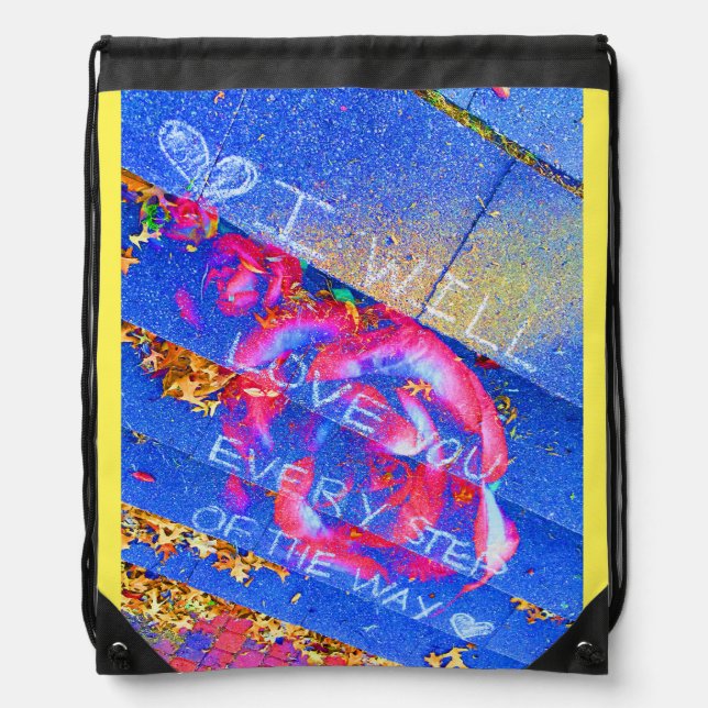 Every Step of the Way Drawstring Bag (Front)