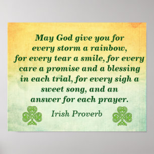 Every Storm -- Irish Quote -- Poster Print