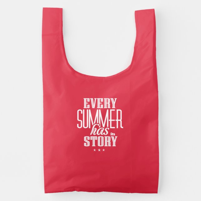 Every Summer Has It's Story-Text Design Reusable Bag (Front)
