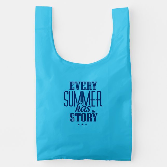 Every Summer Has It's Story-Text Design Reusable Bag (Front)