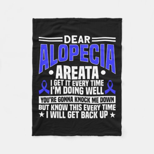 Every Time I Will Get Back Up Alopecia Awareness 1 Fleece Blanket