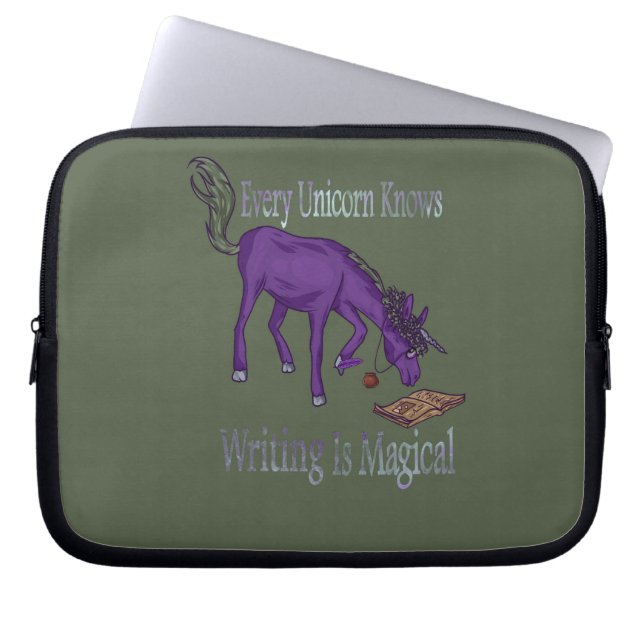 Every Unicorn Knows Writing Is Magical Journal Laptop Sleeve (Front)