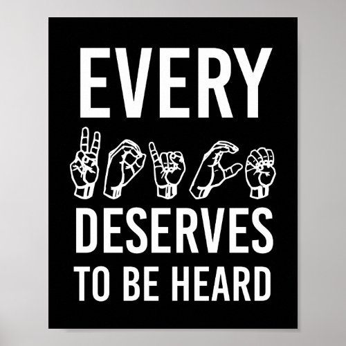Every Voice deserves to be heard SLP gifts Poster